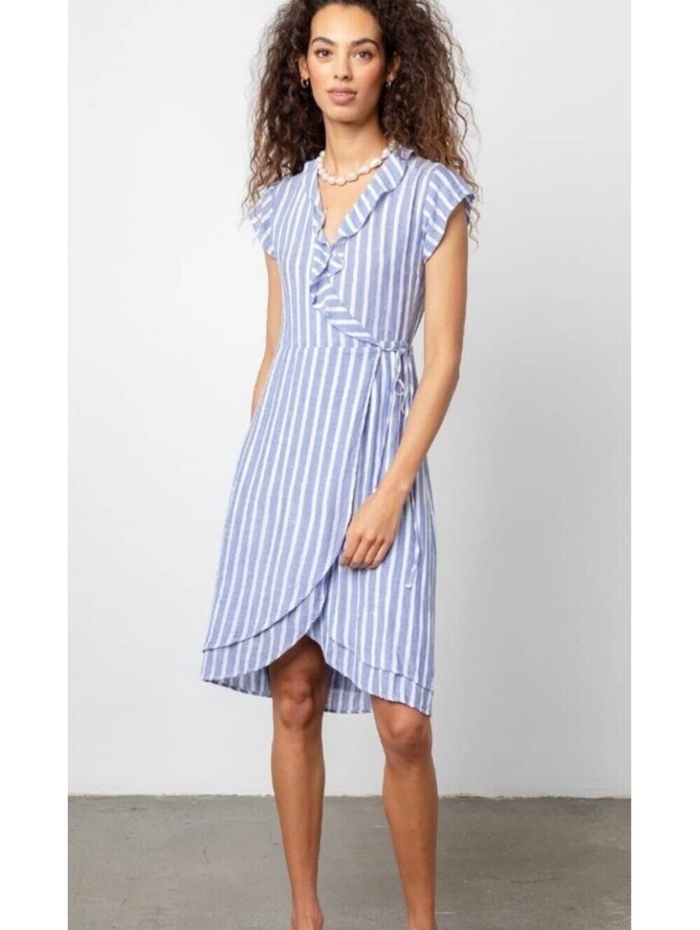 Rails Louisa Striped Linen Blend Wrap Dress - Women's XS